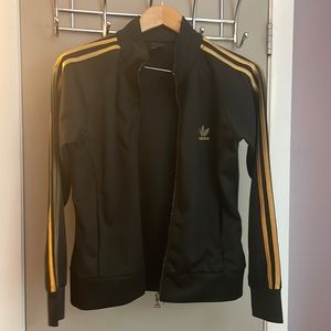Adidas Zip Up Tracksuit with Gold Stripes